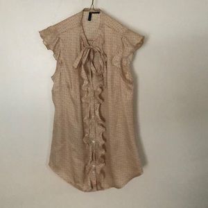 Benetton light sleeveless dot shirt, size small